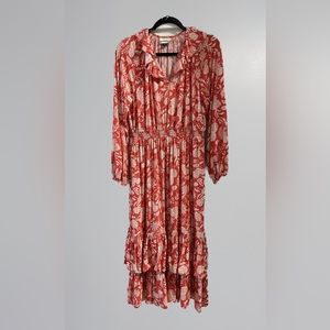 Red flowers Maxi dress